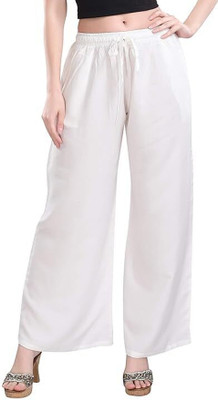 MSAD Comfort Fit Women White Trousers