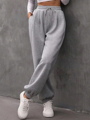 Dockstreet Loose Fit Women Grey Trousers