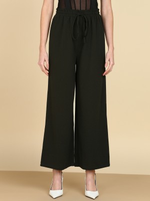 saffe Flared Women Black Trousers