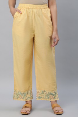 Aurelia Regular Fit Women Yellow Trousers