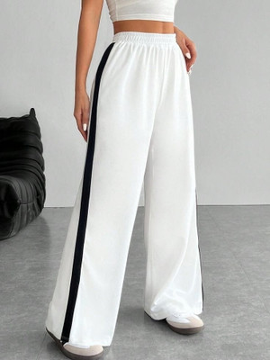 Fashion2wear Loose Fit Women White Trousers
