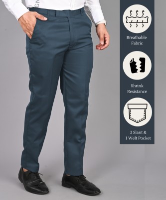 STREETVIBES Regular Fit Men Grey Trousers