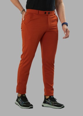 We Perfect Slim Fit Men Orange Trousers