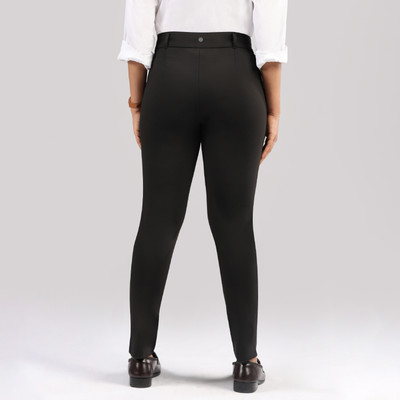 BlissClub Ultimate Cigarette Pants - Tall Straight Fit Women Black Trousers