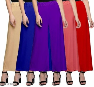 Subh Laaxmi Palazzo Pant Regular Fit, Flared, Relaxed Women Multicolor Trousers