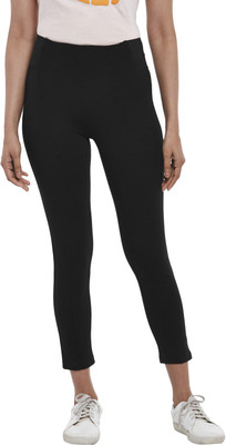 PEOPLE Skinny Fit Women Black Trousers