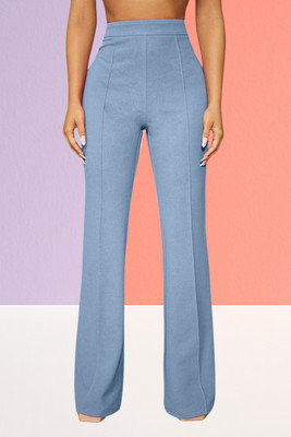 SKD TRENDZ Comfort Fit, Regular Fit Women Light Blue Trousers