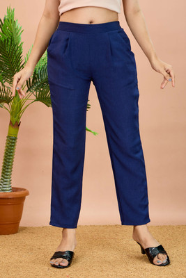 VieApparels Regular Fit Women Dark Blue Trousers