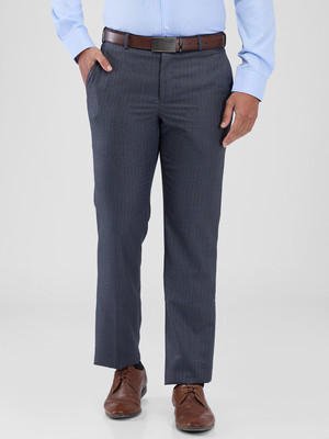 PARK AVENUE Regular Fit Men Dark Blue Trousers