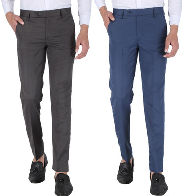 SEVEN HUNTERS Regular Fit Men Grey, Blue Trousers
