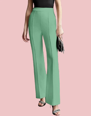 HouseOfCommon Regular Fit Women Light Green Trousers