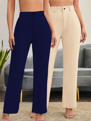 CILIMILI Relaxed Women Beige Trousers