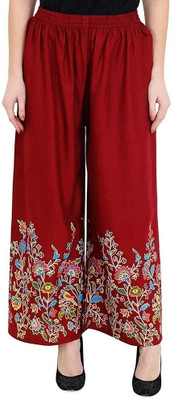 Zalorawear Comfort Fit Women Maroon Trousers