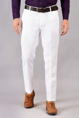 AXOLOTL Regular Fit Men White Trousers