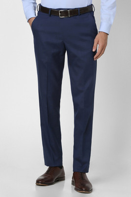PETER ENGLAND Slim Fit Men Dark Blue Trousers