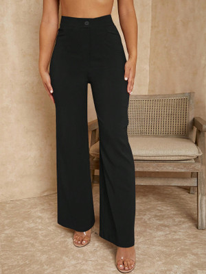METRONAUT Relaxed Women Black Trousers