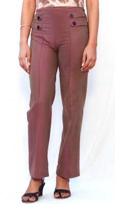 Padinam Regular Fit Women Brown Trousers