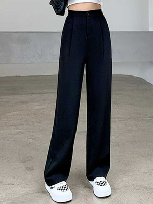 NEXT ONE Loose Fit Women Black Trousers