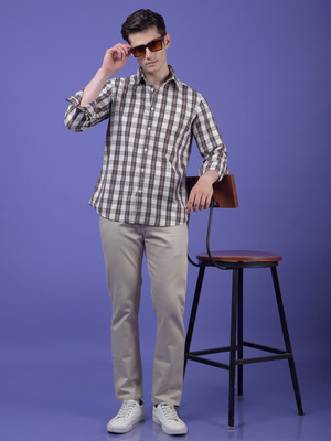 CRIMSOUNE CLUB Loose Fit Men Beige Trousers