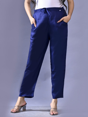 QuaClo Regular Fit Women Dark Blue Trousers