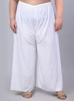 Style Access Flared Women White Trousers