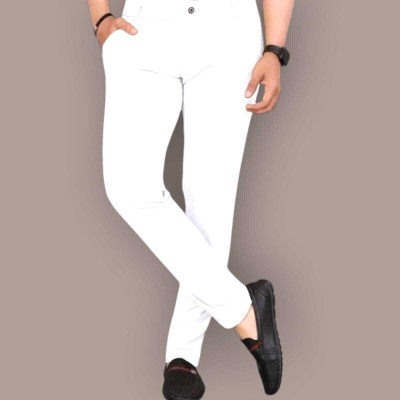 Stellalifestyle Regular Fit Men Cream Trousers