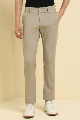 VAN HEUSEN Regular Fit Men Beige Trousers