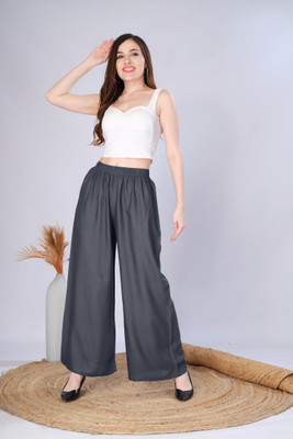Vivika Flared Women Grey Trousers