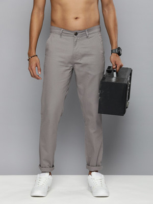 R.Code by The Roadster Life Co. Regular Fit Men Grey Trousers