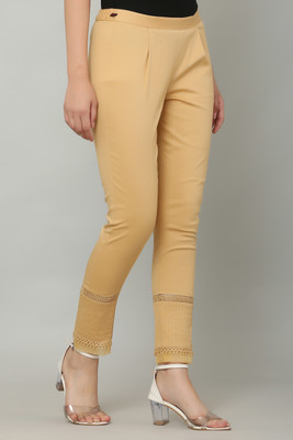 Aasma Creatives Regular Fit Women Beige Trousers