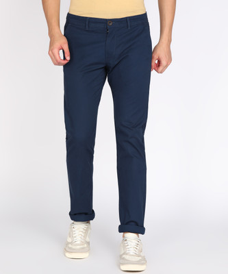 PETER ENGLAND Slim Fit Men Dark Blue Trousers