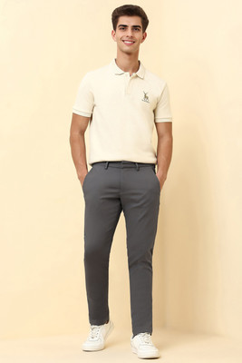 Allen Solly Slim Fit Men Grey Trousers