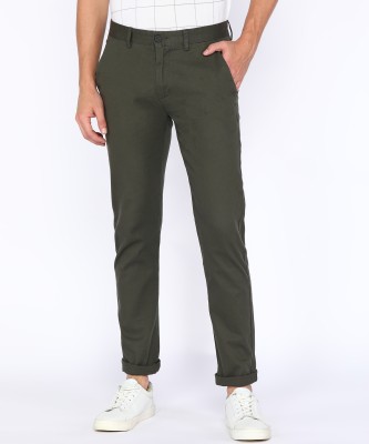 PETER ENGLAND Skinny Fit Men Light Green Trousers