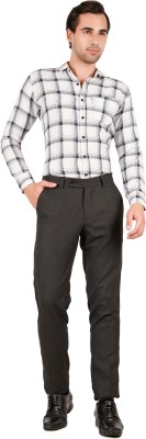 WACCA DESIGN Regular Fit Men Black Trousers