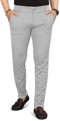 Shreyannk Comfort Fit Men Grey Trousers