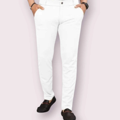 ISUEL FAB Slim Fit Men White Trousers