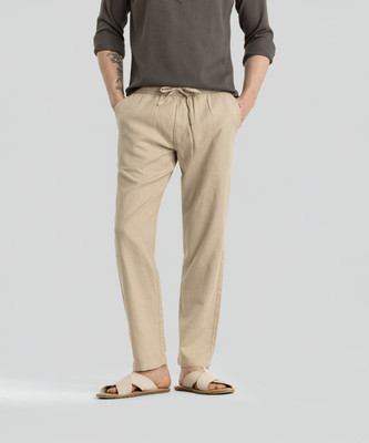 Snitch Slim Fit Men Beige Trousers