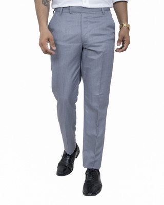 ALJAAMI Regular Fit Men Grey Trousers