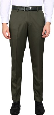 METRONAUT Slim Fit Men Lycra Blend Green Trousers