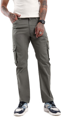 WROGN Straight Fit Men Grey Trousers