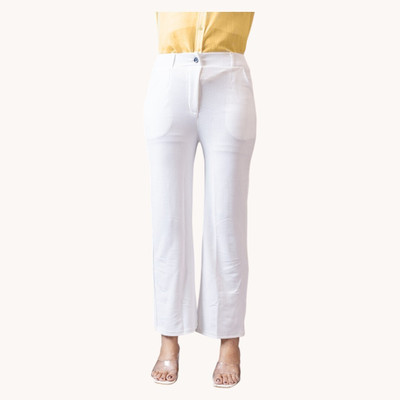 INDIANRANG Regular Fit Women White Trousers