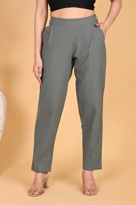 Moirai Regular Fit Women Grey Trousers