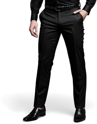 KIPEKEE Regular Fit Men Black Trousers