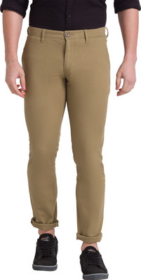 PARX Tapered Men Khaki Trousers