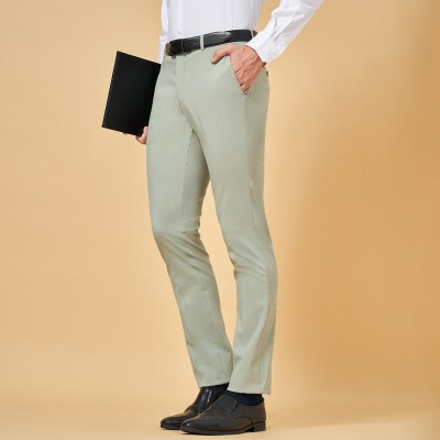 Peregrine by Pantaloons Slim Fit Men Green Trousers