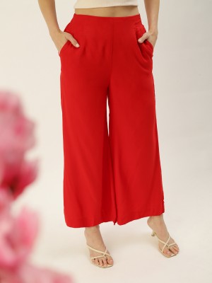 De Moza Regular Fit Women Red Trousers