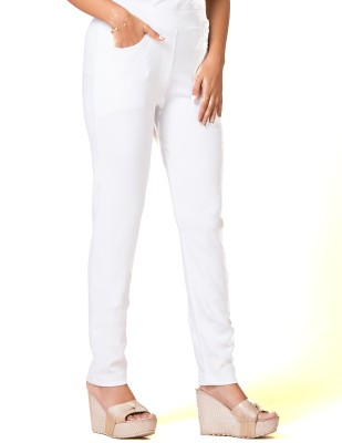 Ruby Straight Fit Women White Trousers