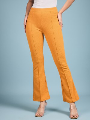 Dressberry Regular Fit Women Yellow Trousers