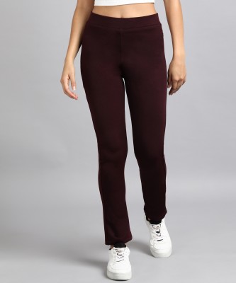 Glossia Tapered Women Maroon Trousers