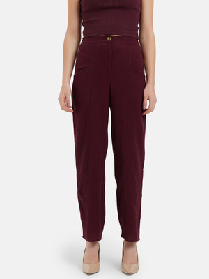 KAZO Skinny Fit Women Maroon Trousers